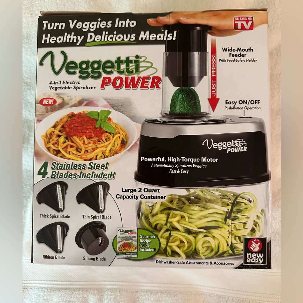 Vegetti Power by Progressive 4 in 1 electrical vegetable spiralizer brand new